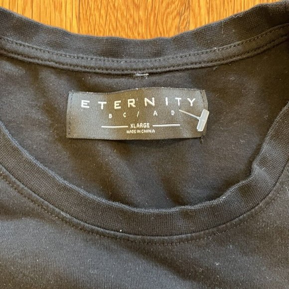 Eternity BC/AD Men Black Drip Embroidered 3D SHARK MOUTH Logo Tshirt Xl Cotton - Picture 2 of 12